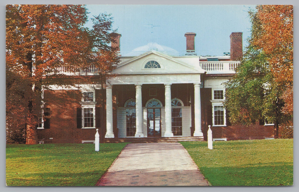 Monticello, Home of Thomas Jefferson, East Front, Charlottesville, VA VTG PC