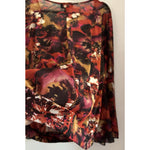 Ashley Stewart Size (22/24) Colorful Earth Tone Floral 3/4 Bell Sleeve Blouse