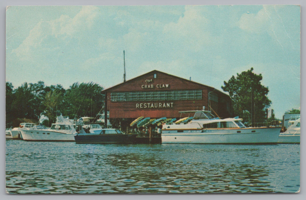 The Crab Claw Restaurant, St. Michaels, Maryland, Vintage Post Card.