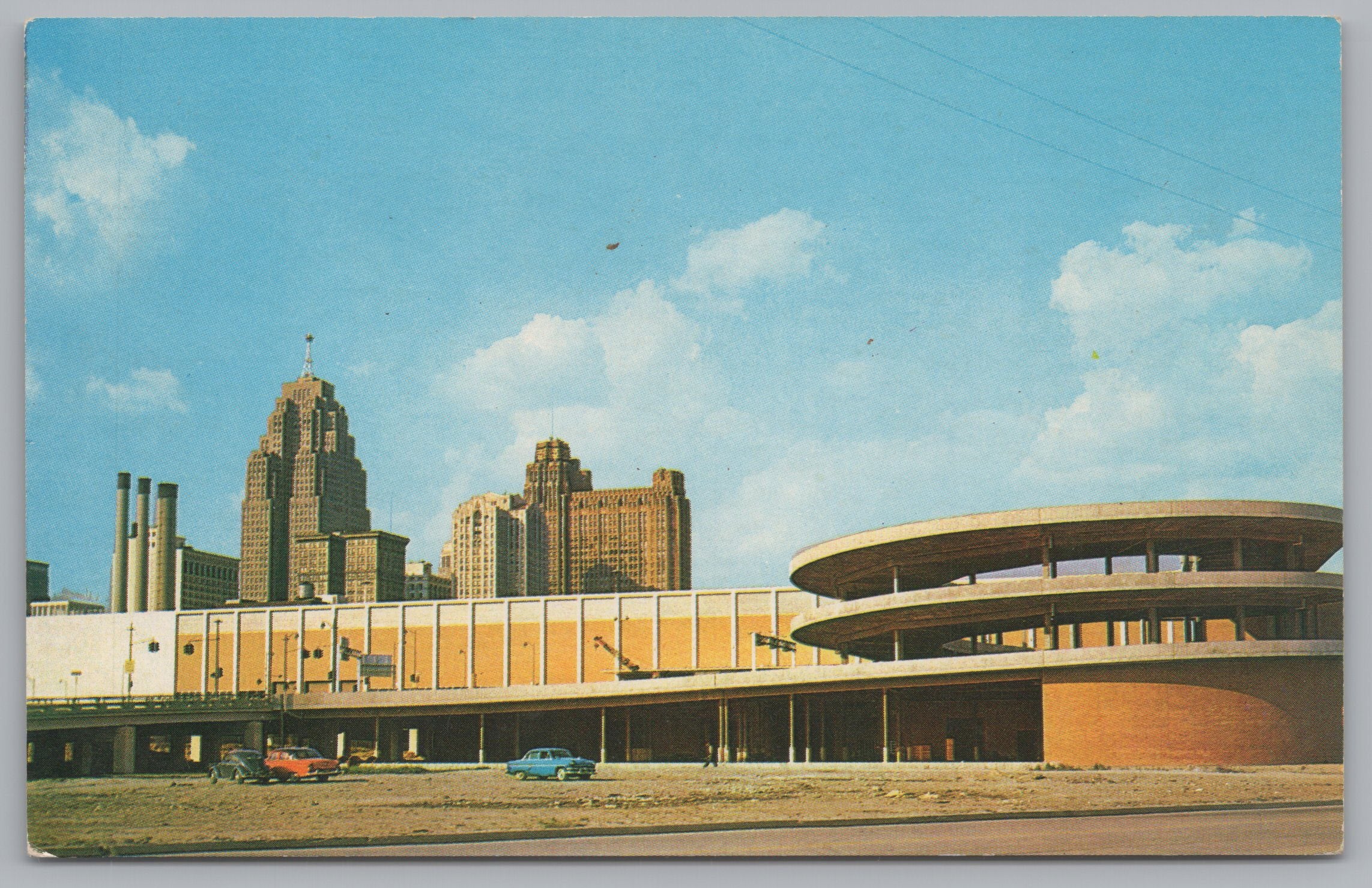 Cabo Hall And Skyline, Detroit, Michigan, USA, Vintage Post Card.