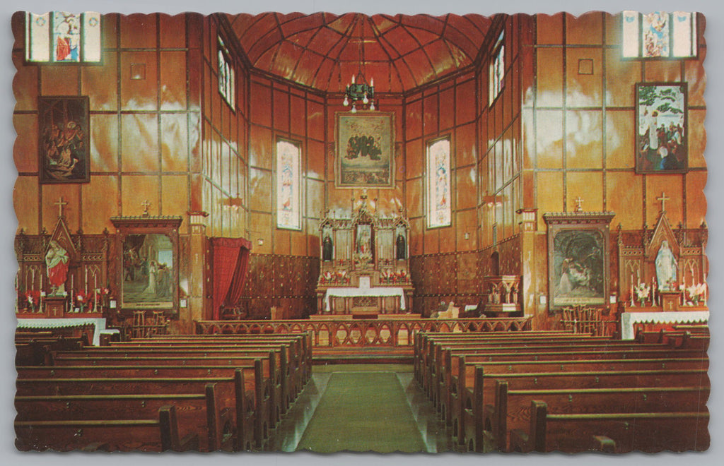 Interior Of The Church, Martyrs Shrine, Midland, Ontario, Canada, VTG PC