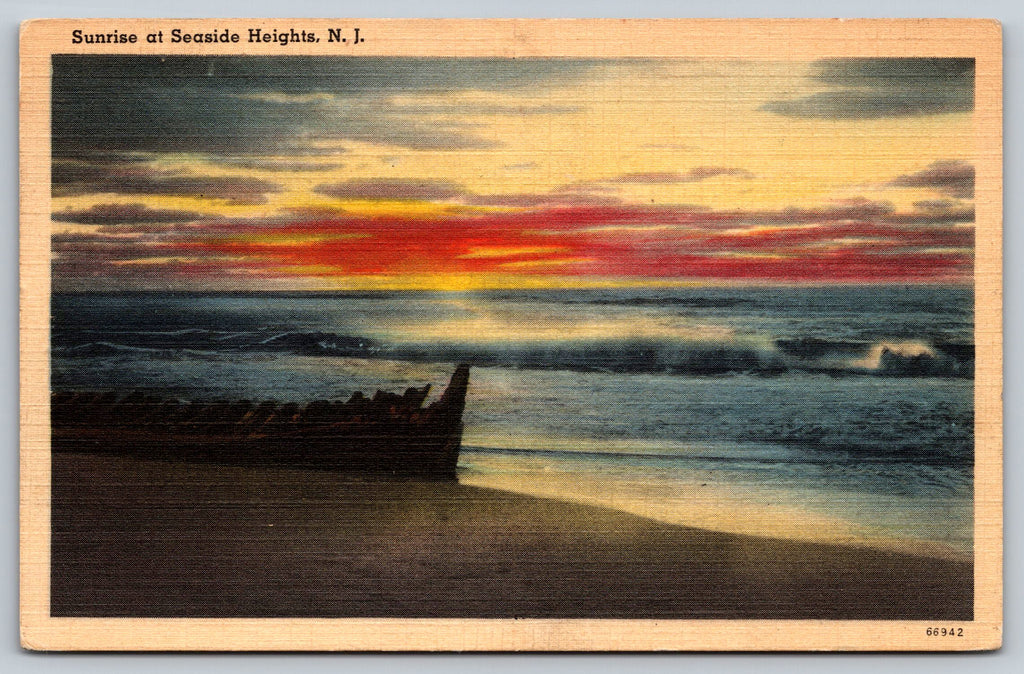 Sunrise View, Seaside Heights, New Jersey,Vintage Post Card