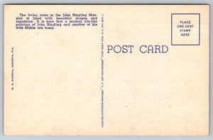 Living Room, John Ringling’s Mansion, Sarasota, Florida,Vintage Post Card