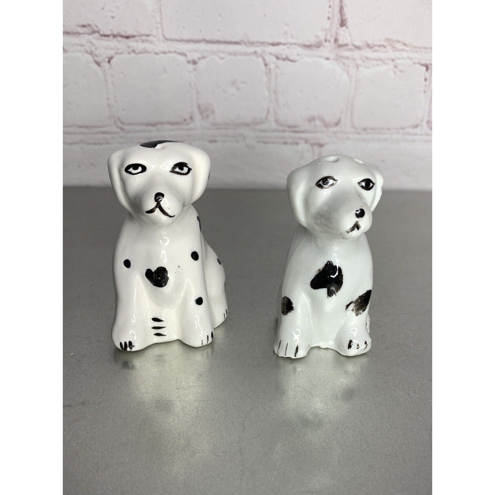 Vintage Dalmatian Dogs Salt & Pepper Shakers Ceramic