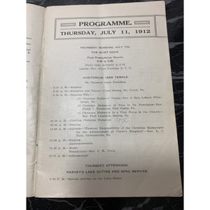 1912 Pennsylvania State Christian Endeavor Union Convent Booklet Wilkes-Barre PA