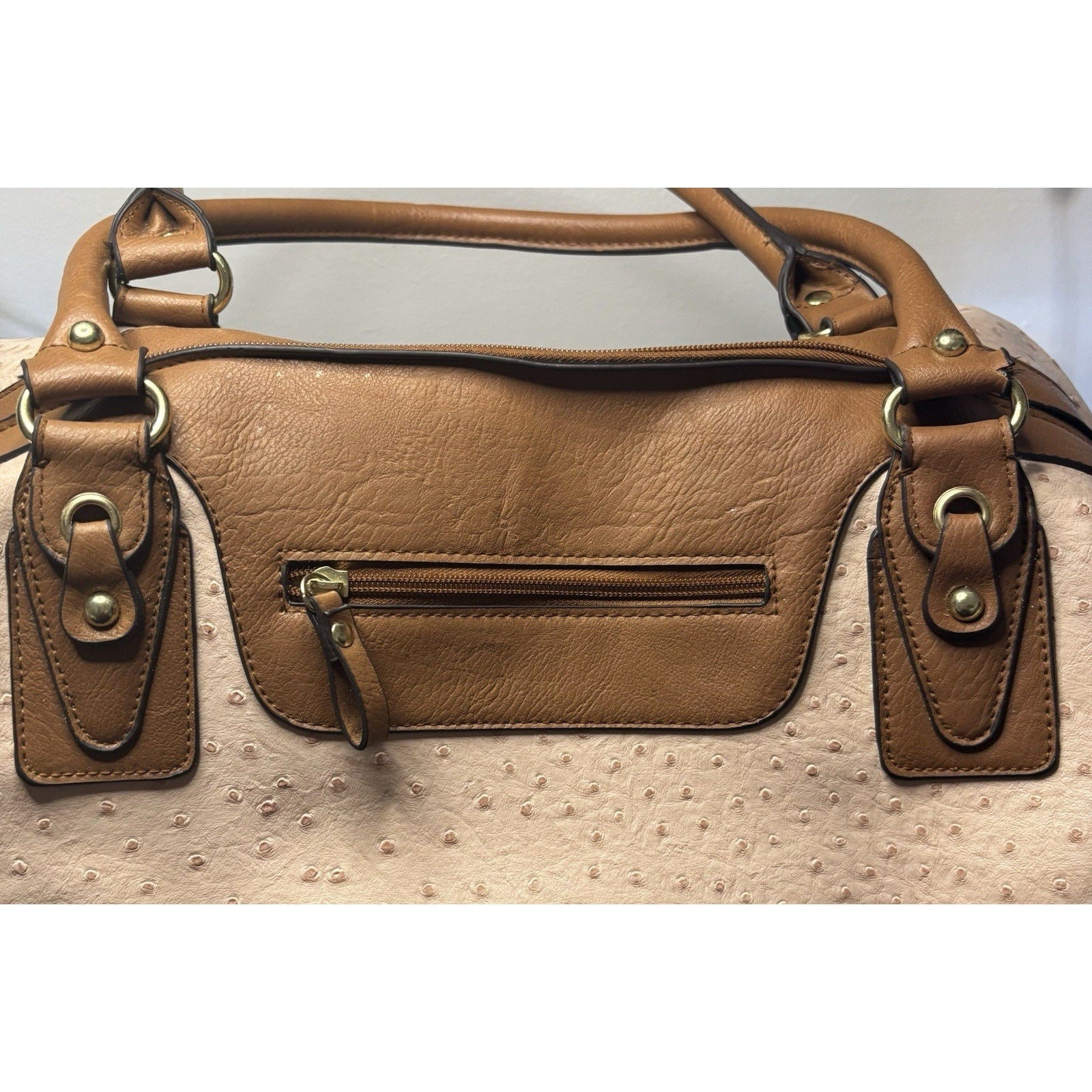 Bueno Weekender Faux Leather Travel Carry-On Pink/Brown Large Bag