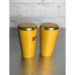 Vintage Wood Yellow Battle of Horseshoe Bend Salt & Pepper Shakers Japan 1960s
