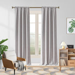 Linen Blackout Curtains Full Light Blocking 2 Panels 52Wx84L/ Light Gray