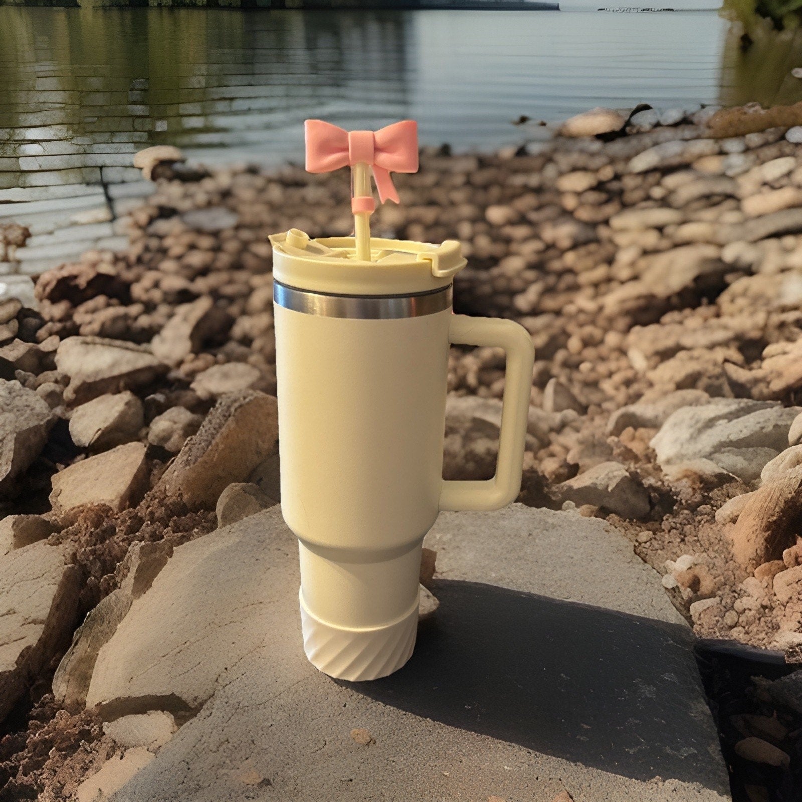 BowTie Straw Cover Caps - Fits Straws for 30-40 oz Tumbles-Pink 3 Pack