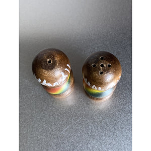 Vintage Wood Hawaii Rainbow Salt & Pepper Shakers