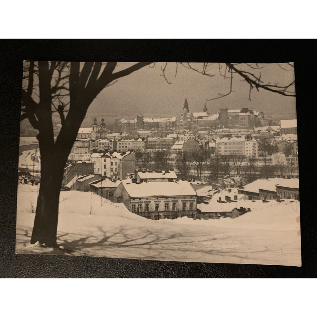 Krakow Poland Widok View Royal Castle & Town RPPC Vintage Postcard