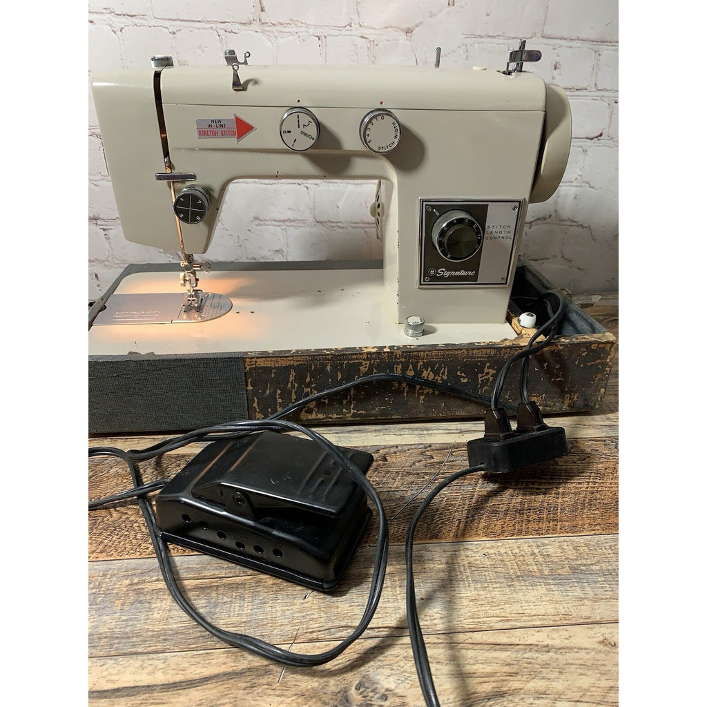 Montgomery Ward Signature Sewing Machine W/Original Presser Foot-Tested Works!