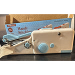 Cordless Handheld Sewing Machine Handy Stitching Blue Portable Battery Operated