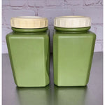 Vintage Bee Plastics Salt & Pepper Shakers Avocado Green Large 1960s