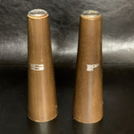 Vintage MCM Teak Wood Salt & Pepper Shakers Tapered