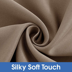 Tan Tab Top Outdoor Curtains Thermal Insulated Patio Waterproof Drapes