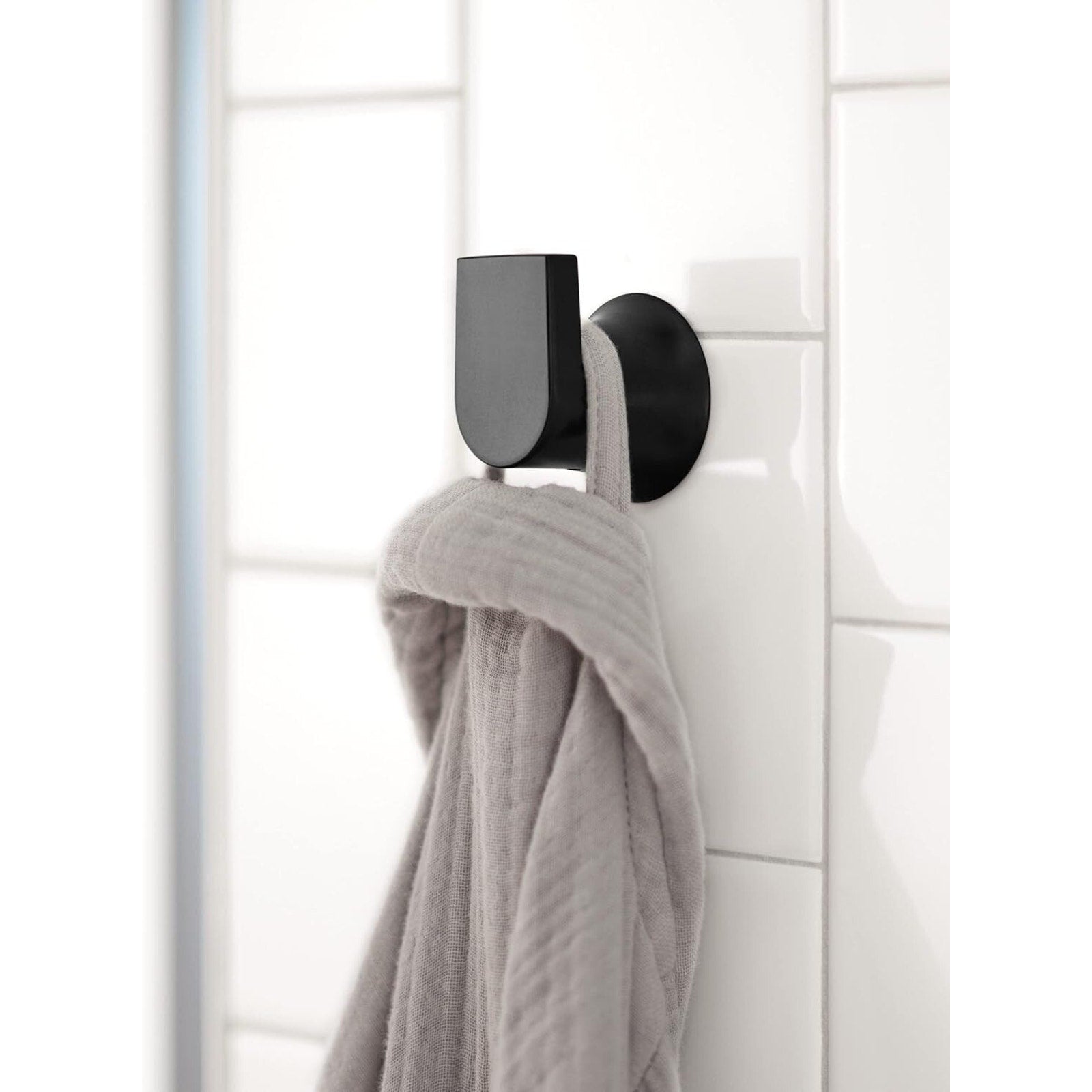 Moen Genta LX Matte Black Modern Single Robe, Towel Hanger Kitchen,Bath BH3803BL