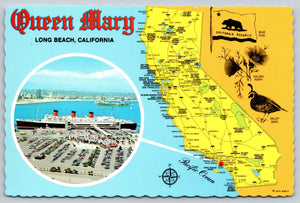 Queen Mary, California, Vintage Post Card