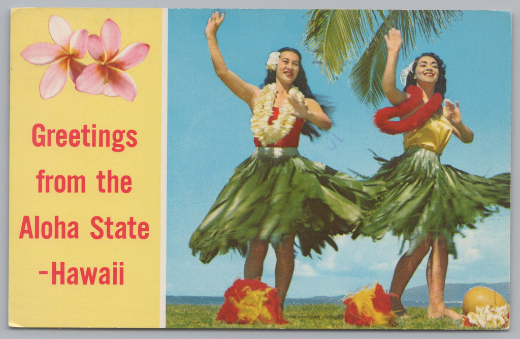 Greeting Card From The Aloha State, Hawaii, USA, Vintage Post Card.