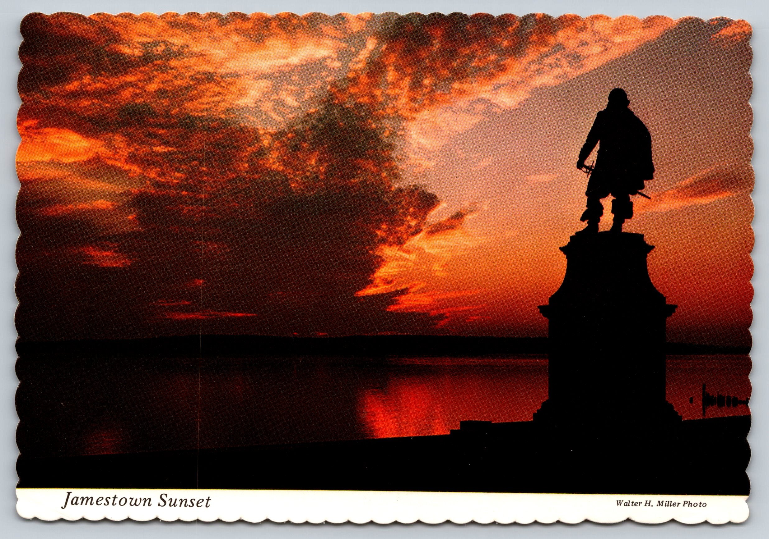 Jamestown Sunset, Virginia, Vintage Post Card