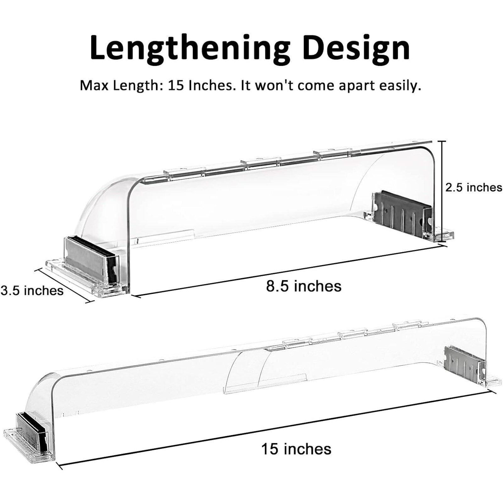 2 Pack Air & Heat Deflector for Vents, Adjustable from 8.5" to 15"