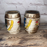 Vintage Large Ceramic Drum Salt & Pepper Shakers Native American (A)