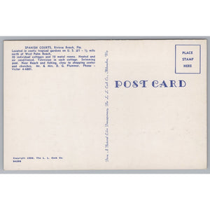 Spanish Courts, Riviera Beach, Vintage Post Card.
