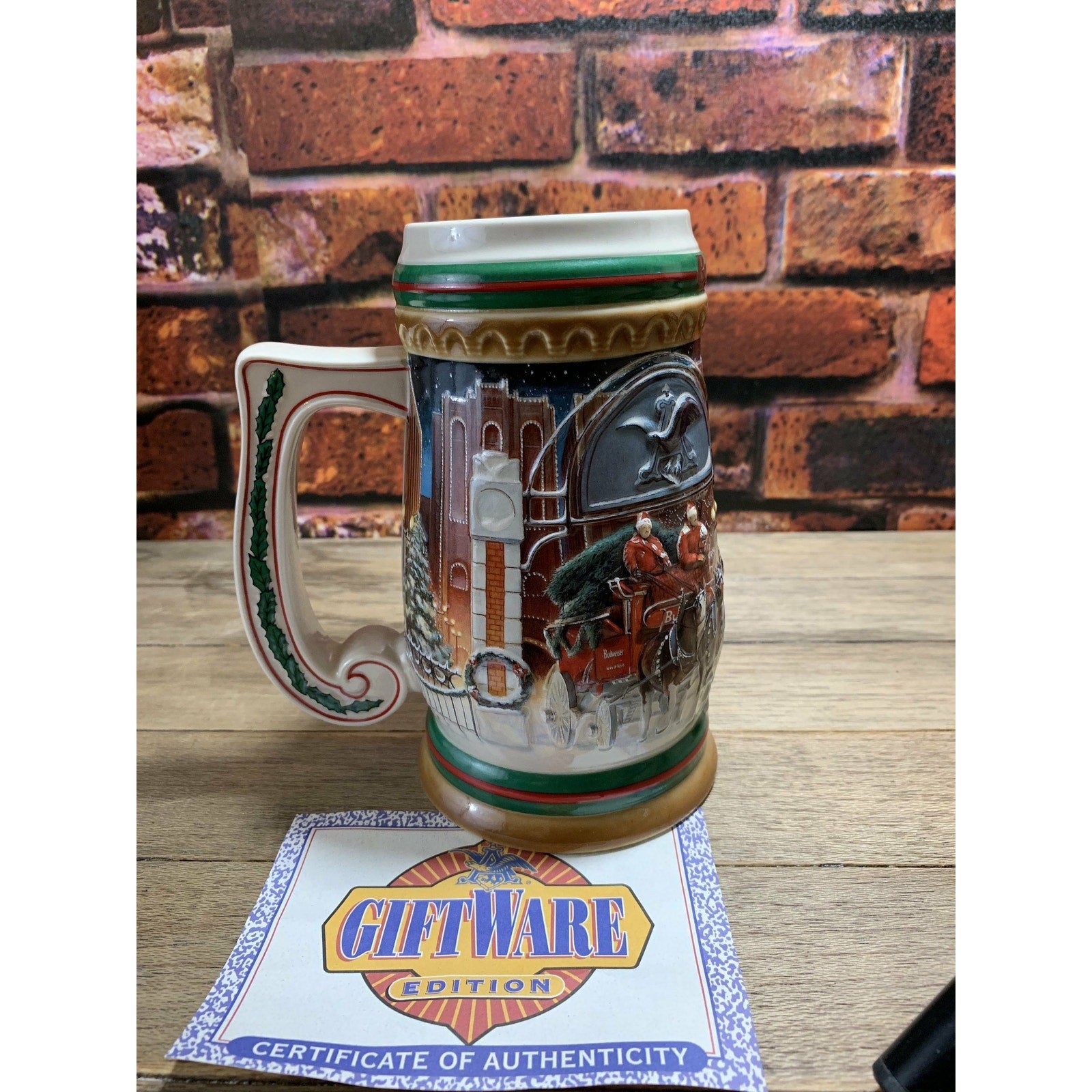 Vintage Budweiser Anheuser-Busch Home for the Holiday’s Stein 1997