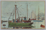 Painting Of An Old Fishing Boat, Rockport And Gloucester, Massachusetts, Vintage Post Card.