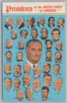 Presidents Of The United States Of America, 1968 Vintage Post Card.
