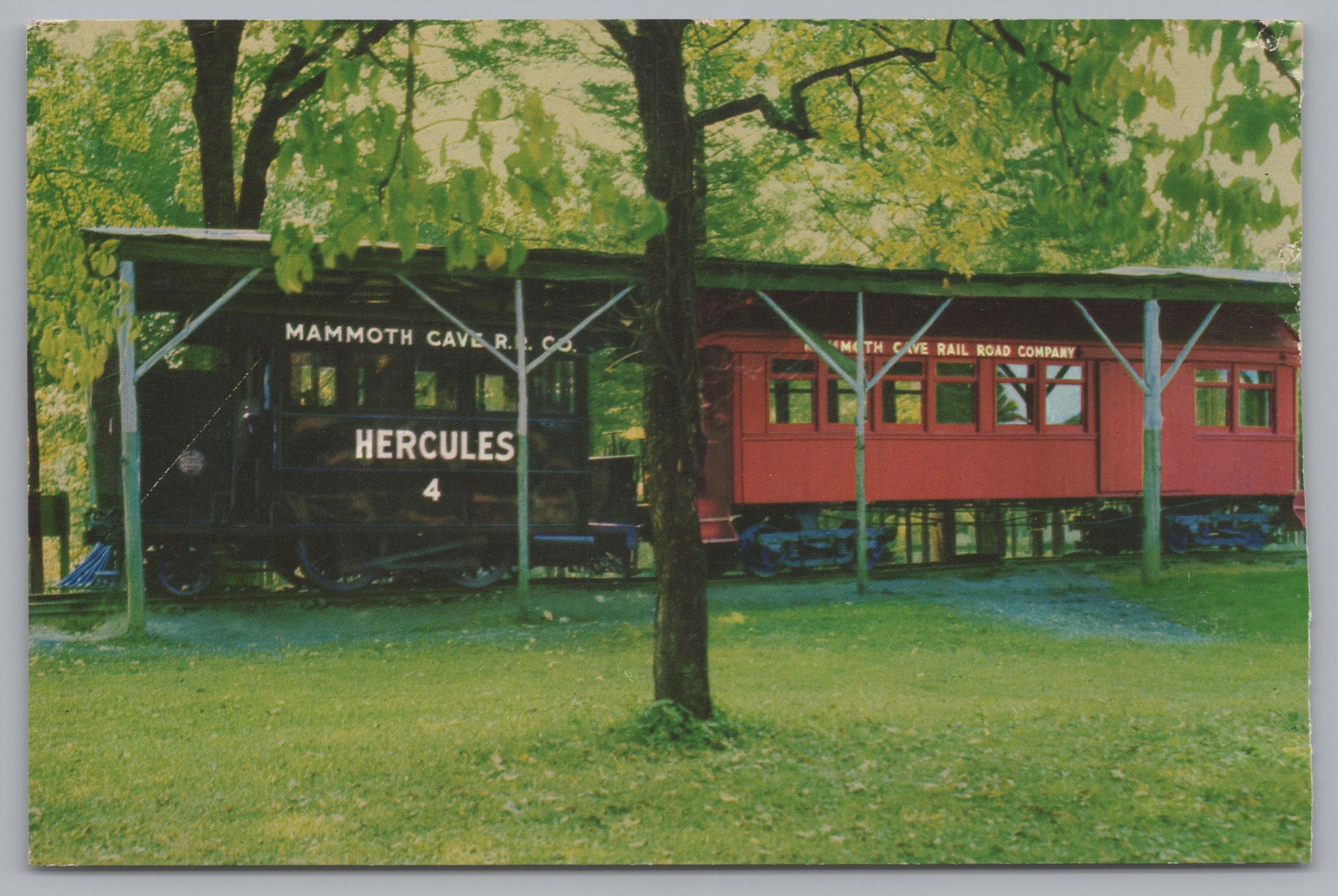 Hercules Mammoth Cave Train, Mammoth Cave National Park, Vintage Post Card.