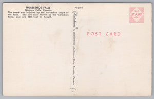 Horseshoe Falls, Niagara Falls, Canada, Vintage Post Card.