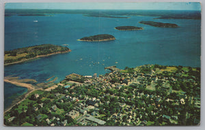 Bar Harbor On Mount Desert Island, Frenchman’s Bay, Porcupine Island, Maine, USA, Vintage Post Card.