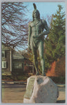 The Statue Of Indian Chief Massasoit, Pilgrims Ally, Plymouth Rock, Massachusetts, VTG PC