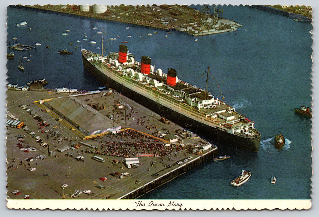 The Queen Mary, Long Beach, California, Vintage Post Card