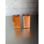 Vintage MCM Rectangular Wood Salt & Pepper Shakers Rustic