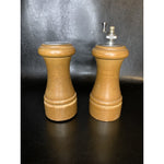 Vintage Wooden Salt Shaker & Pepper Mill Grinder Set 5” Tall MCM