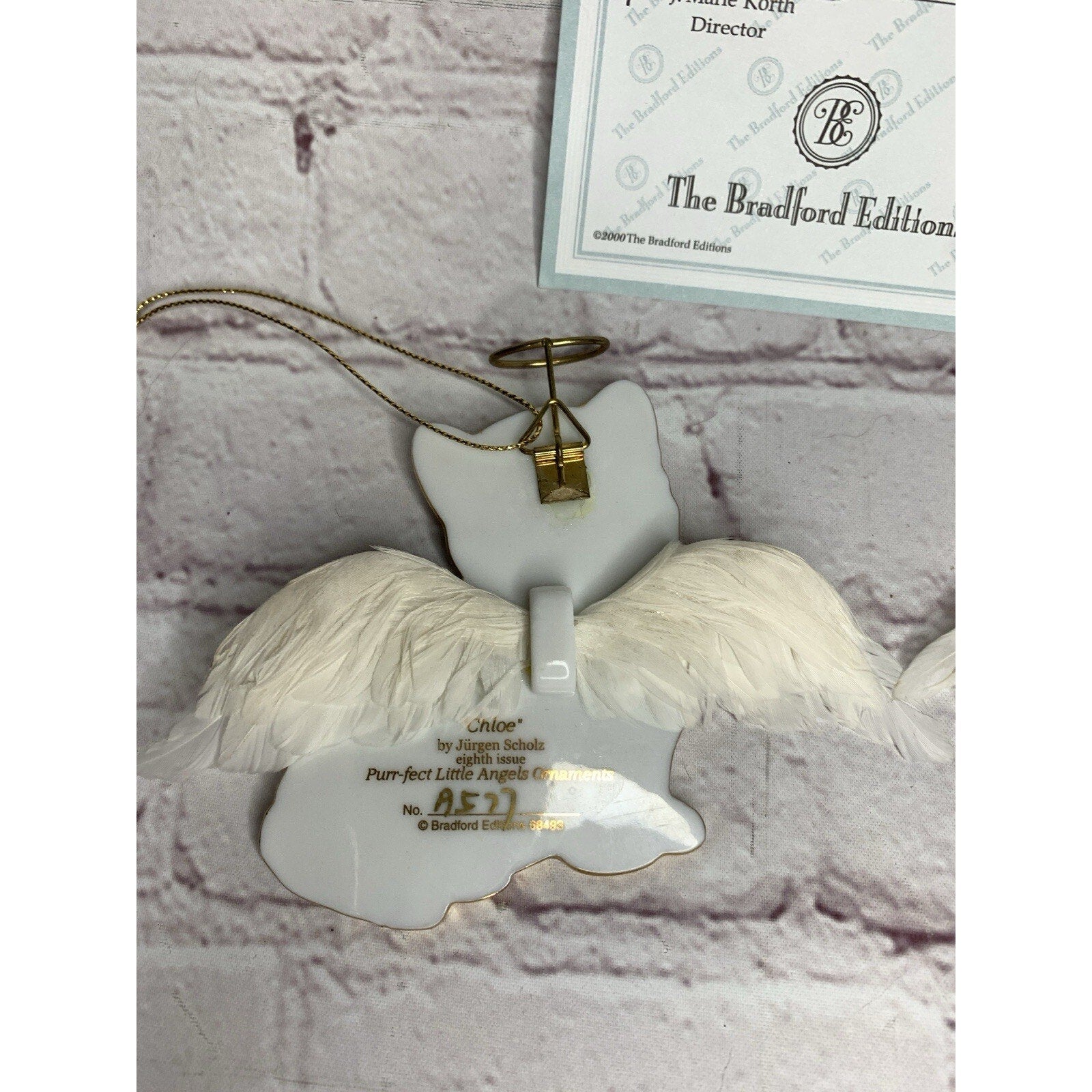 Bradford Editions Purr-fect Little Angels Ornaments (2) Princess & Chloe w/COA