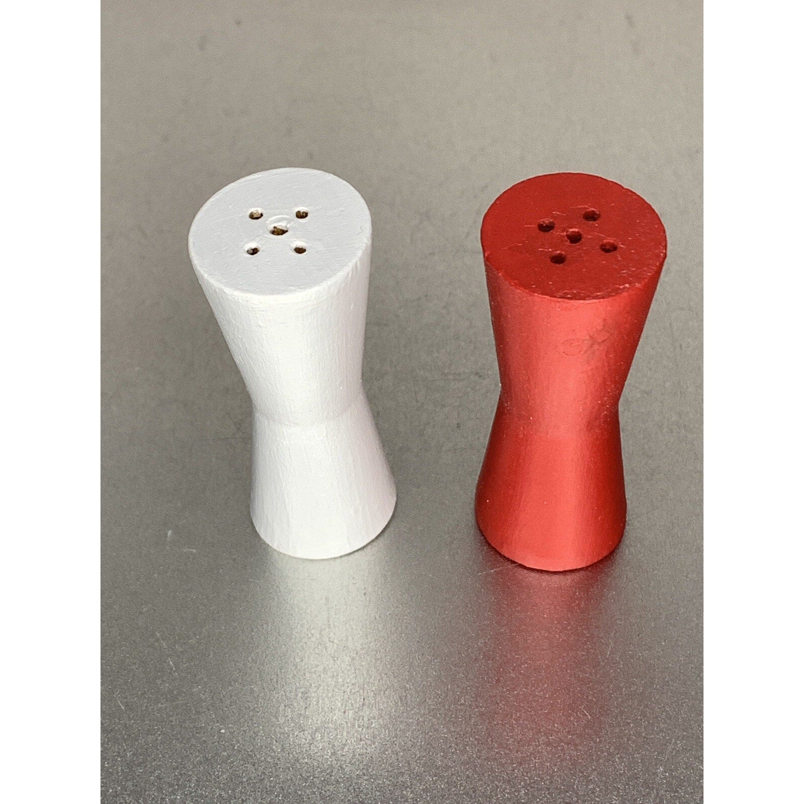 Vintage Mini Wood Hour Glass Shape Salt & Pepper Shakers