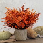 16 Bundles Artificial Faux Fall Mums Flowers Plants UV Resistant Mixed Orange