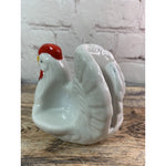 Ceramic Chicken Hen Salt Pepper Shaker Napkin Holder