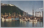 A Fishing Fleet At Juneau, Alaska, USA, Vintage Post Card.