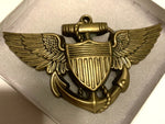 Vintage Navy Pilot Wings Solid Brass Belt by Baron buckle 1979