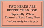 Funny Saying, Two Heads Are Better Than One, Vintage Post Card
