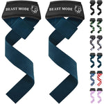 Wrist Lifting Straps for Weightlifting Gym, Deadlift, Workout - Neoprene Padded Cotton, Anti Slip-Blue