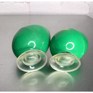 Vintage Tropical Egg Salt & Pepper Shakers Plastic Green