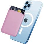 Magnetic Card Wallet Holder w/MagSafe for iPhone 15, 14, 13,Max/Plus/Pro-Pink