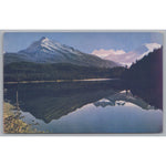 Reflections Of The Mountains In Auk Lake, Vintage Post Card.