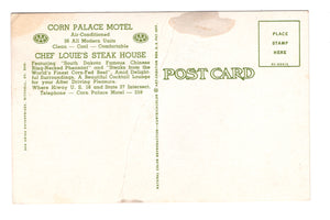 Corn Palace Motel & The Chef Louie’s Steak House, Vintage Post Card.
