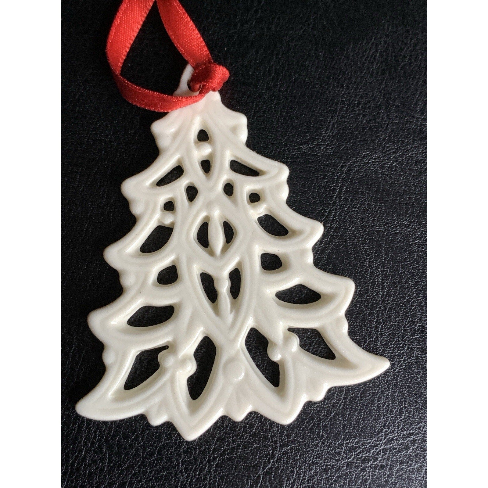 Lenox Reticulated Porcelain Christmas Tree Charm Ornament